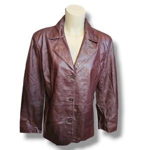 Worthington brown leather jacket. Large